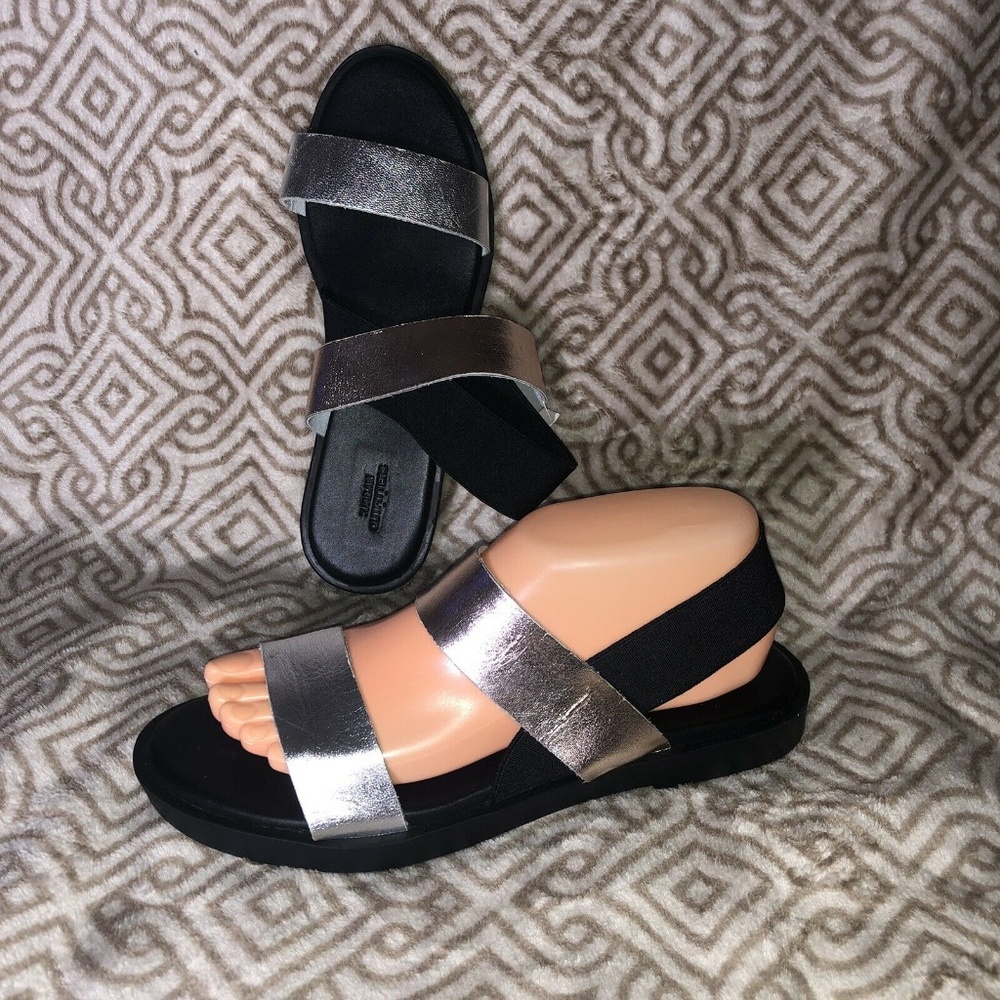 Helena Slingback Sandals Metallic Gladiator Sz 8 - Picture 7 of 8